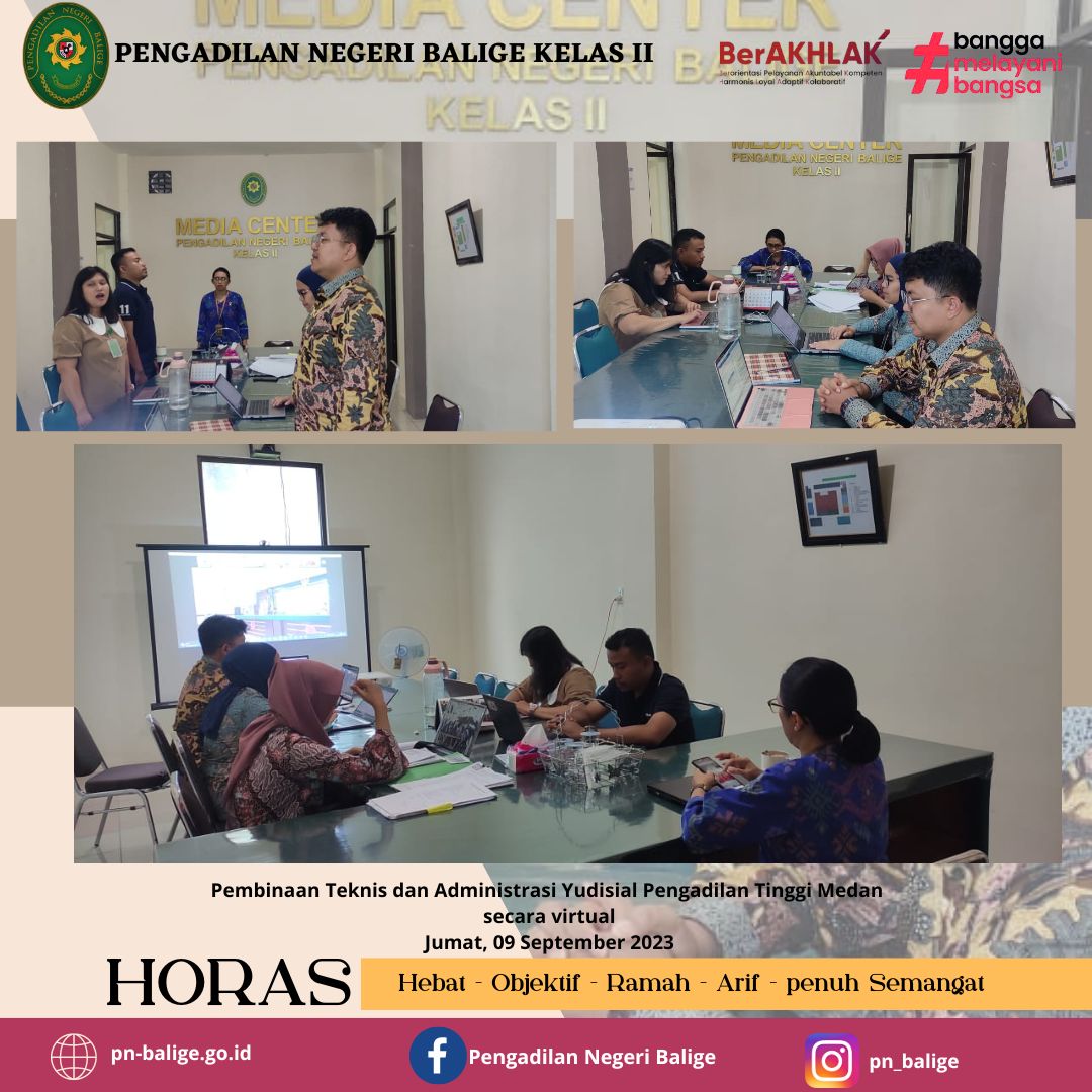 Pembinaan Teknis dan Administrasi Yudisial Pengadilan Tinggi Medan secara virtual Pembinaan Teknis dan Administrasi Yudisial Pengadilan Tinggi Medan secara virtual
